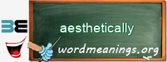 WordMeaning blackboard for aesthetically